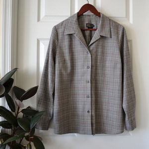 Pendleton Gray/Red Plaid Button Up